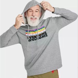 Take Pride Everyone Welcome Gray Rainbow Hoodie New with Tags  Unisex Sz. SMALL